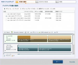 バックアップウィザード